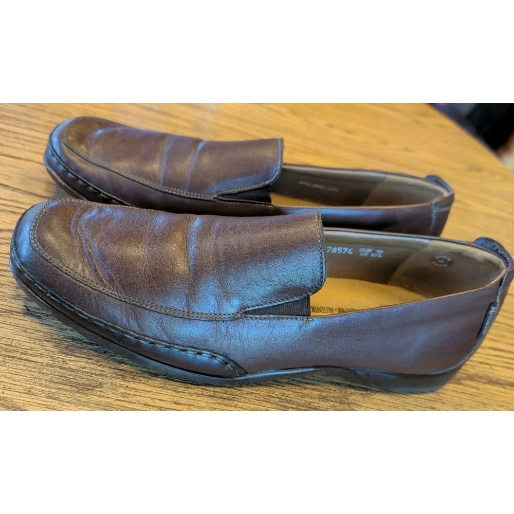 Mephisto Mens 10.5 Brown Leather Cool Air Comfort Shoes Loafers Slip On